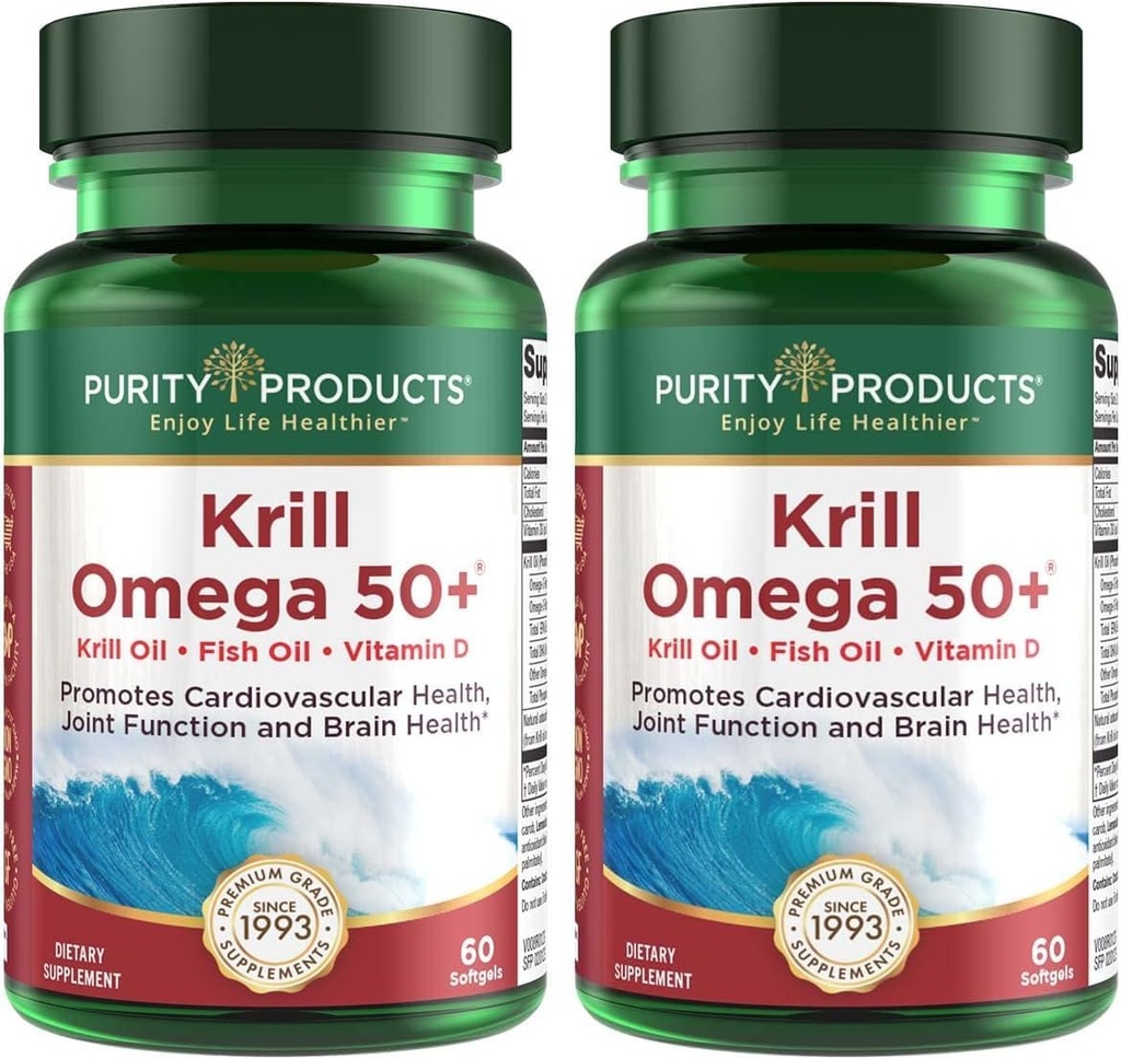 Saf Ürünler Krill Omega 50 (Krill + Fish Oil Mix 1000 mg + Astaxanthin 500 Telefon + Phospholipids 200 mg + Vitamin D 500 IU) - 60 Mini Yumuşakgels (Pazarlama 2)