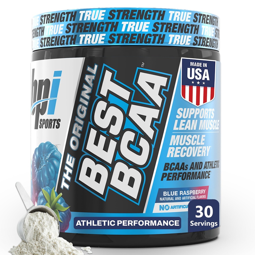 BPI Sports Best BCAA Toz - Kas Kurtarma Desteği - Branşlı Zincirler | Protein ve Kas Bina Blokları - Post Workout Recovery - Hydration - Blue Raspberry, 30 Hizmet