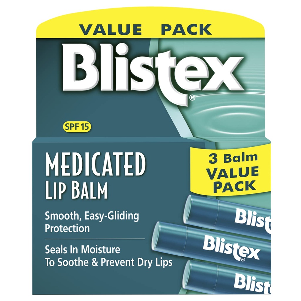 TheraTears Dry Eye Therapy Eye Drops, 1.0 Fl Oz and Blistex Medicated Lip Balm, 0.15 Ounce, 3 Count SPF 15 Sun Protection Lip Balm Bundle