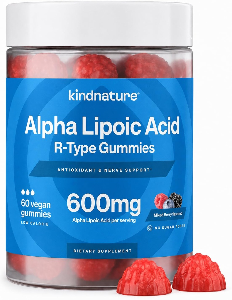 Türlü Alfa Lipoic Acid Gummies - Neuropati Supplements - Vegan, Sugar-Free, Low Calorie 600 mg ALA Supplement - Pure ALA Alfa Lipoic Acid 600mg for Antioksial Supplements