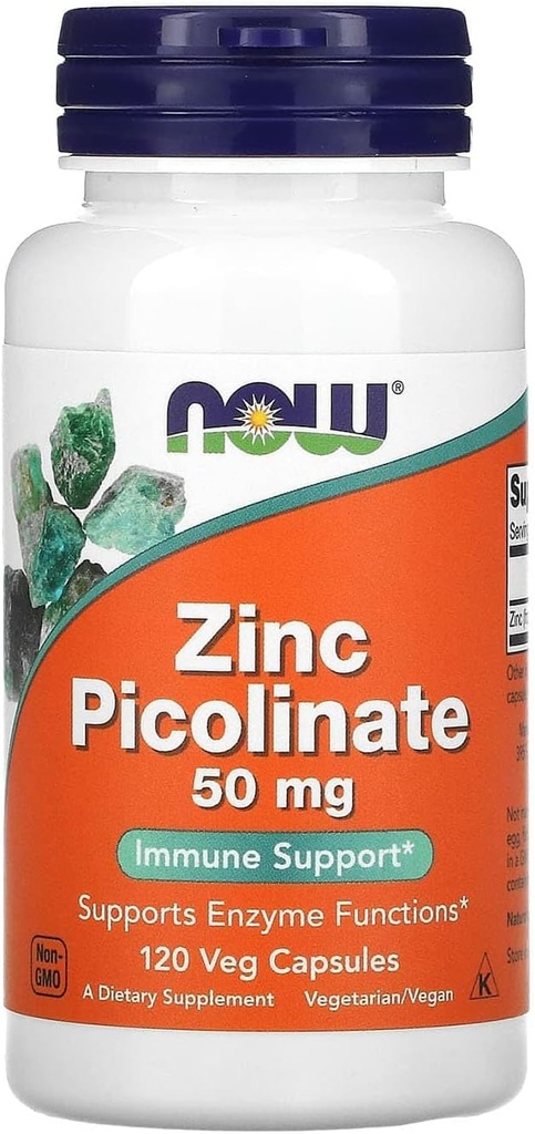 Şimdi Gıdalar çinko Picolinate 50 mg,120 Capsules (Pack of 2)