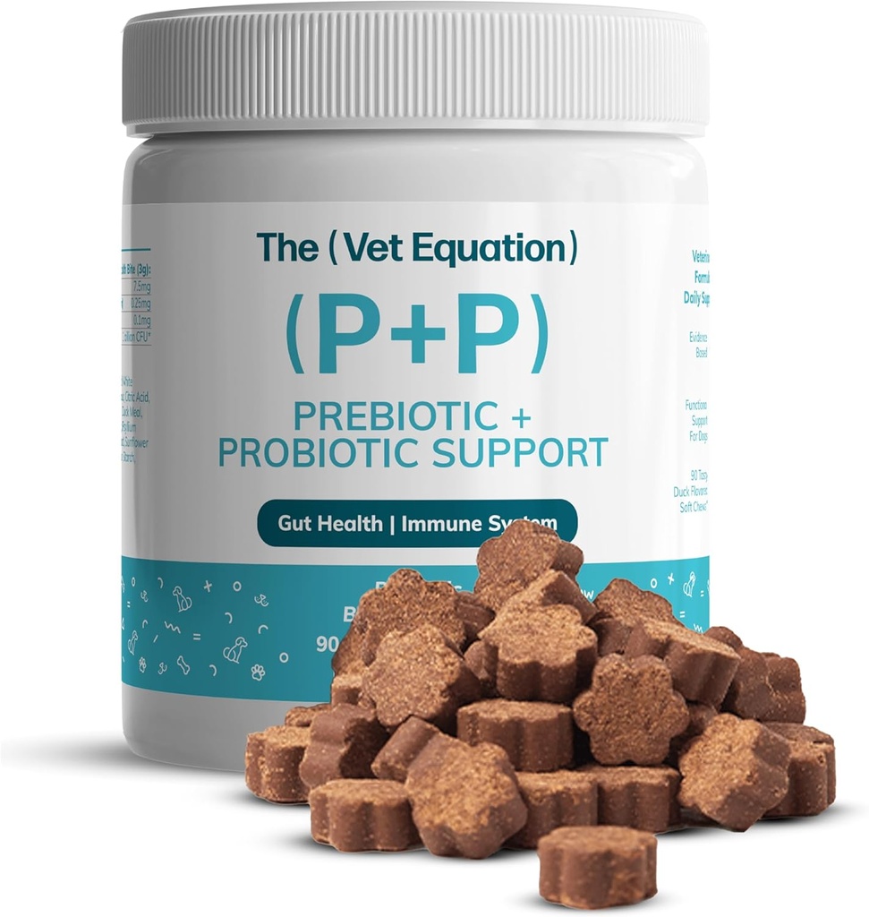 Prebiyotik & Probiyotik for Dogs – Digestive & Gut Health Chews – Natural Duck Flavor, 90 Count – Bacillus Subtilis, Vitamin B12 & Folic Acid – Supports Immune & Digestive Health Chews – Natural Duck Flavor, 90 Count – with Bacillus Subtilis, Vitamin B12 & Folic Acid – Supports Immune & Digestive Health