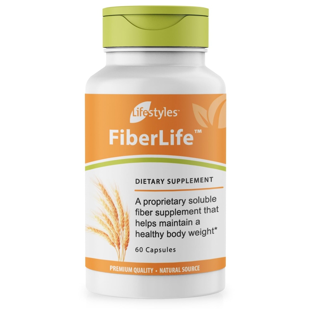 Intra Lifestyles FiberLife Supplement – Soluble Fiber for Digestive Health & Appetite Control with Konjac, Guar Gum, Xanthan Gum, and Cinnamon – Made in Canada – 60 Capsules (60 Capsules (Pack of 1))