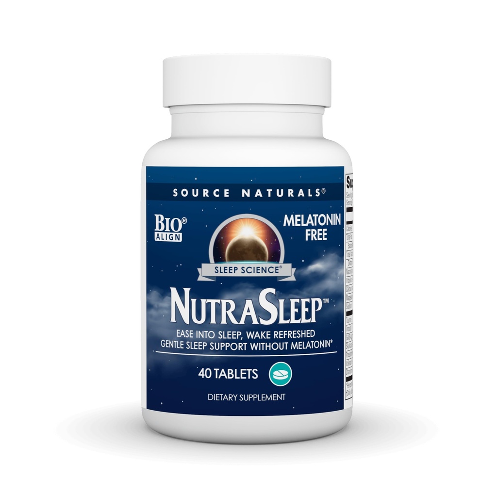 Source Naturals NutraSleep, Melatonin-Free Multi-Nutrient & Herb Kompleksi, Vegetarian Formula for Relaxation Support - 40 Tabletler