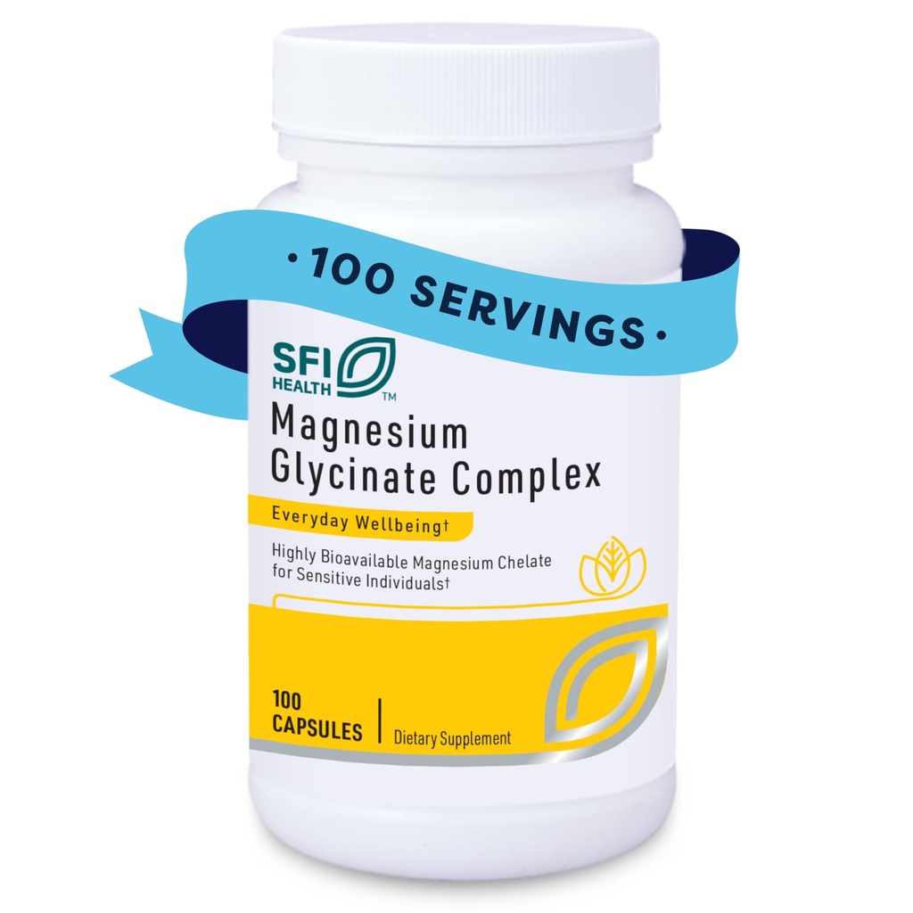 Klaire Labs SFI Health Magnesium Glycinate Complex, 100 Capsules