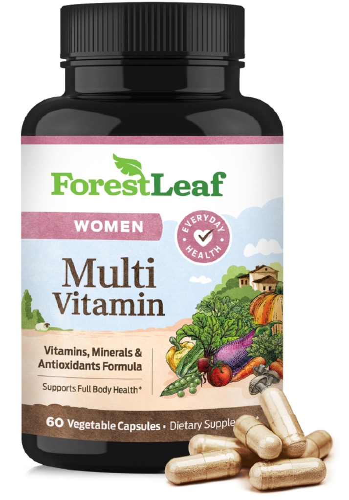 OrmanLeaf Günlük Vitamin Kadınlar için Çokvitamin, Kadınlar için Multi-Vitamin - Kadınlar Multivitaminler & Multiminerals Supplement | All Essentials Needed for Health & Energy | 60 Veg Caps