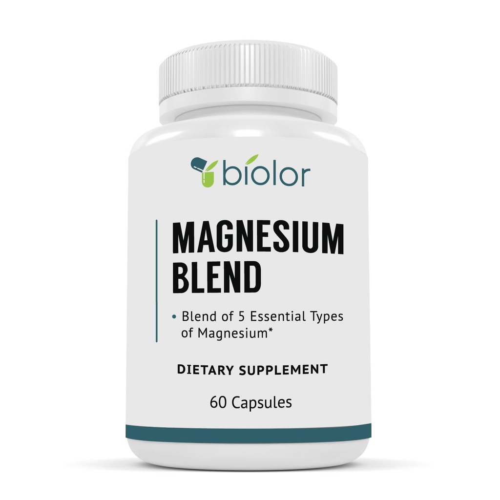 Magnezyum Kompleksi Tamam, Full Spectrum Magnezyum Mix, Glycinate with Malate, Citrate, Taurinate and Gluconate - High Abors Magnezyum Supplement, Magnezyum Kompleksi Capsules