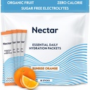 Nectar Hydration Packets - Elektrolytes Toz Paketleri - Şeker veya Calories - Organik Meyve Sıvı Günlük IV Elektrolytes Toz Dehidrasyon Yardımı ve Hızlı Rehidrasyon (Orange 18 Pack)