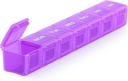 Sukuos Ekstra Büyük Haftalık Pill Organizer, 7 Günlük Pill Box Case Arthritis Friendly, Silkscreen Bas Tıp Konteyneri Vitaminler için Clear Lid, Fish Oils veya Supplements (Purple)