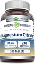 Şaşırtıcı Formulaler Magnezyum Citrate | 200 Mg Tabletler | Mineral Supplement | Non-GMO | Gluten Free | Made in USA (1 Pack, 240 Count)