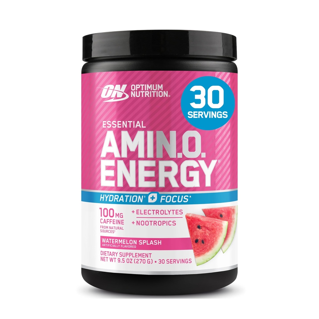 Optimum Beslenme Amino Enerji Toz Plus Focus, BCAA, Electrolytes ve Caffeine, Watermelon, 30 Hizmet (Pazar Mayıs Vary)
