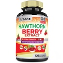 Hawthorn Berry Supplement Extract Capsules - 4 Ay için 120 Vegan Capsules - Kombine, Ashwagandha, Turmeric Curcumin & Black Pepper Pepper