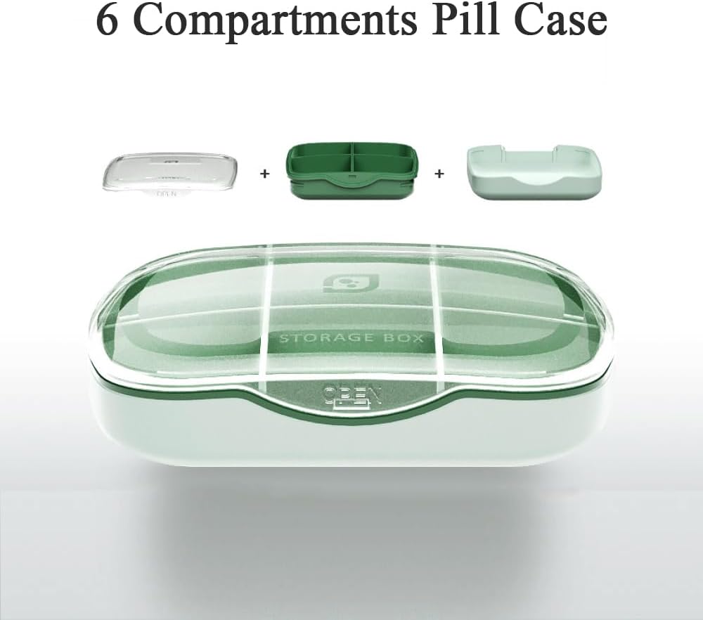 Seyahat Pill Organizer Box, 6 Karşılaştırma Haftalık Haftalık Tıp Davası Purse Pocket, Günlük Eczane Konteyneri, Balık Yağı için İlaç Kazananı, Vitamin, Cod Liver Oil, Supplement, Cod Liver Oil, Supplement