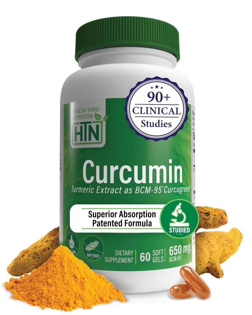 Sağlık Thru Beslenme Curcumin 650 mg BCM-95 Curcugreen | Turmeric Curcumin Kompleksi | Yüksek Apsiyon | Sağlıklı Inflammation Response | Klinik olarak Studied | 3rd Parti Test Edildi | No-GMO ( 60'ın Paketi)