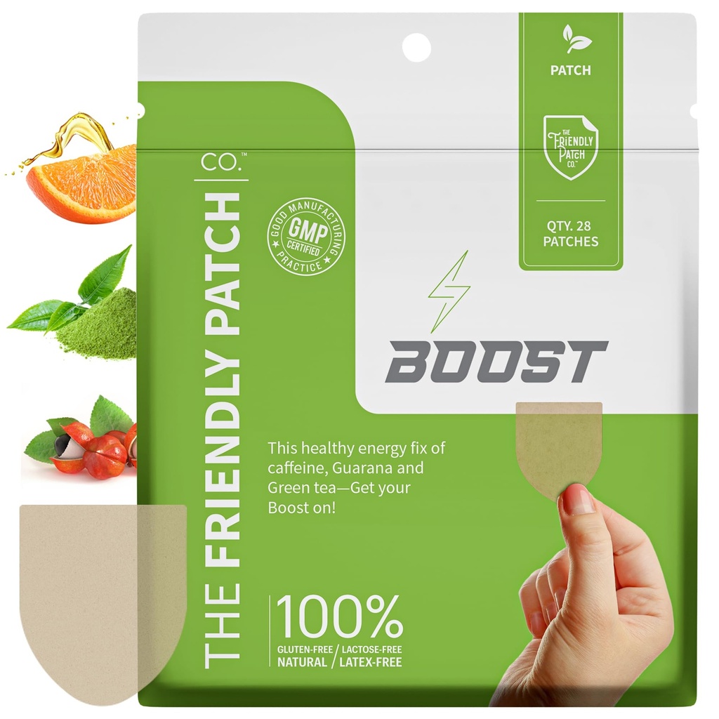 The Friendly Patch Enerji Patch - 28 Günlük Supply - Energy & Focus Patches, Caffeine, Guarana - Clarity & Energy - Plant-Powered, Focus - Wellness Patches