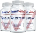 Araştırma Gerçekleştirilmiş Anemi Desteği - Replenish Iron, Regulate Hemoglobin, Enerjiyi Geliştir - Demir, C vitamini, Vitamin A, B12, Folate, BioPerine - 180 Capsules - Vegan