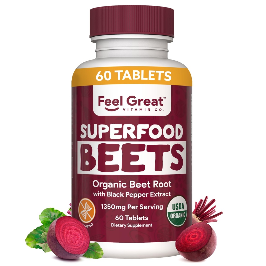 Büyük Vitaminler Organik Arıt Kök Toz Supplements (Tablets) | Beets Nitrik Oksit Tamam | Red Beet Toz Doğal Enerji için Doğal Nitrateslerle Sağlıklı Bağışlama*
