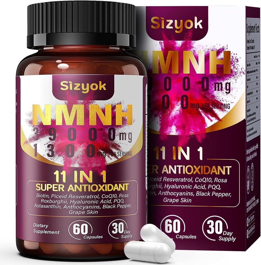 NMNH Supplement (Dihidrnicotinamid Mononüotid) 600 mg - Resveratrol ile NAD, 123456789