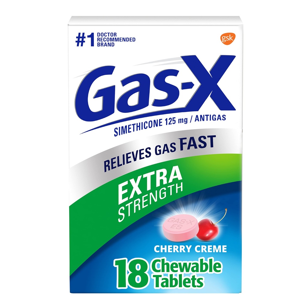 Dulcolax Gecelik Yardım Laxative Tabletleri, Bisacodyl 5 mg, 50 Kont & Gas-X Ekstra Güçlü Chewable Gas Reliefs, Simethicone 125 mg, Cherry Flavor - 18 Count Sche
