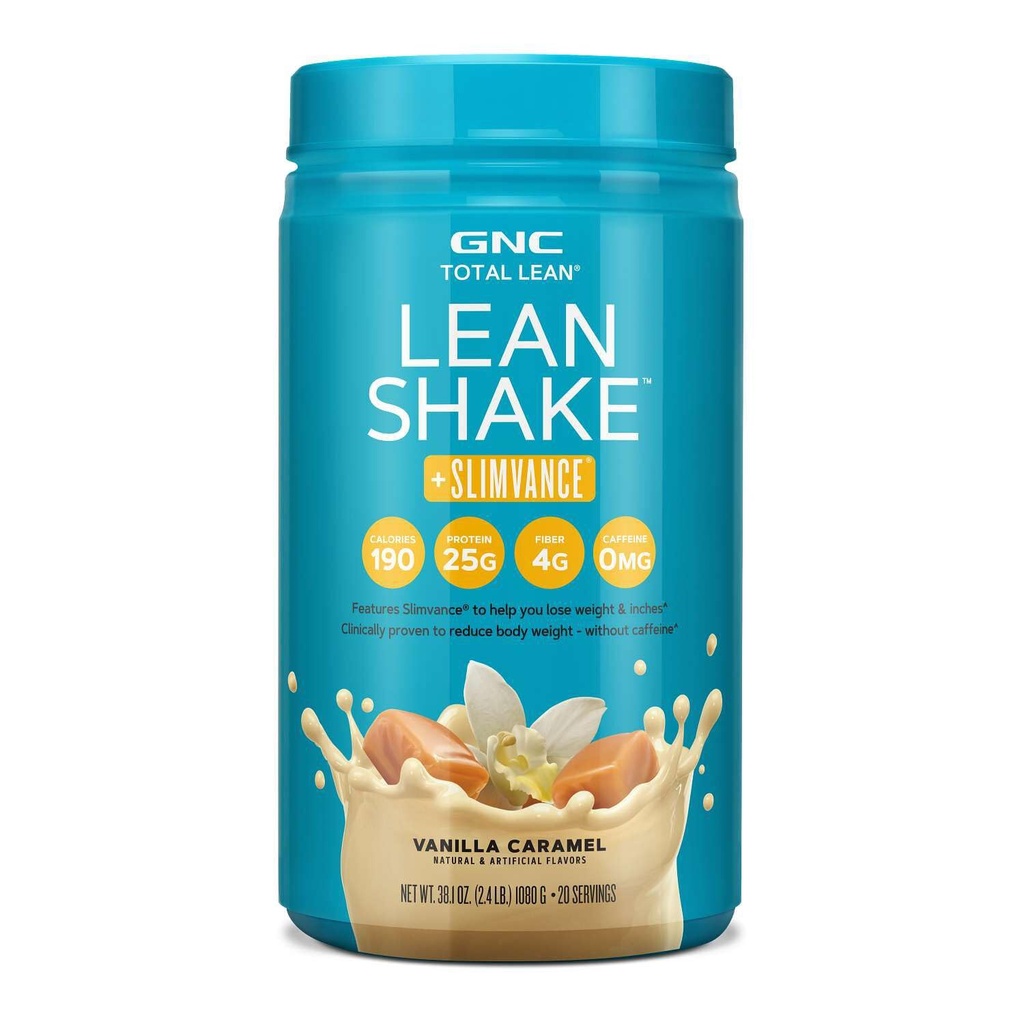GNC Total Lean Lean Shake + Slimvance Caffeine Free - Vanilla Caramel (20 Servings)