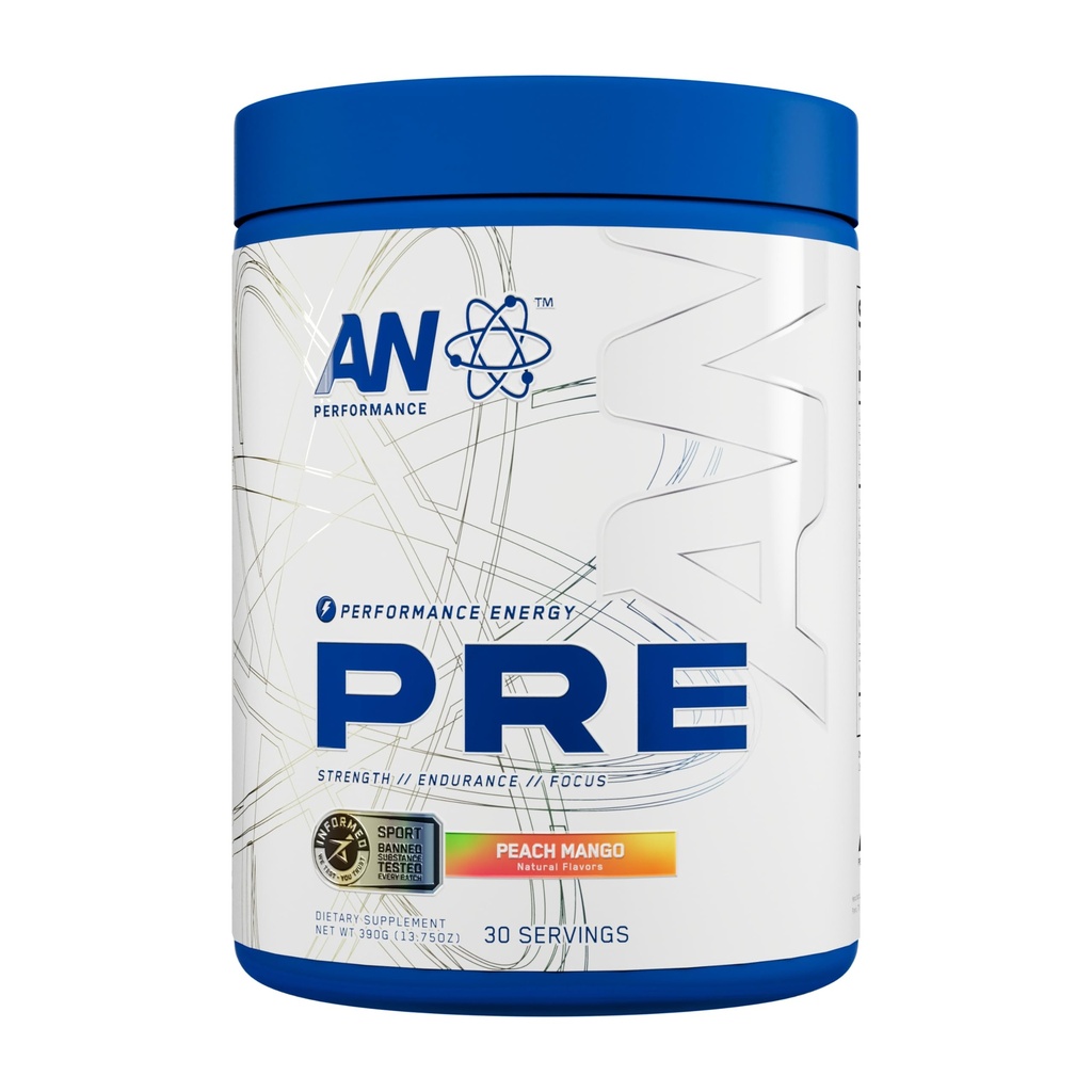 Erkekler ve Kadınlar için Performans Önünde Toz Tamamı | Enerji İçilir 300 mg Caffeine + Beta Alanine + Citrulline | Üçüncü Taraflı Test | Peach Mango | 30 Hizmet