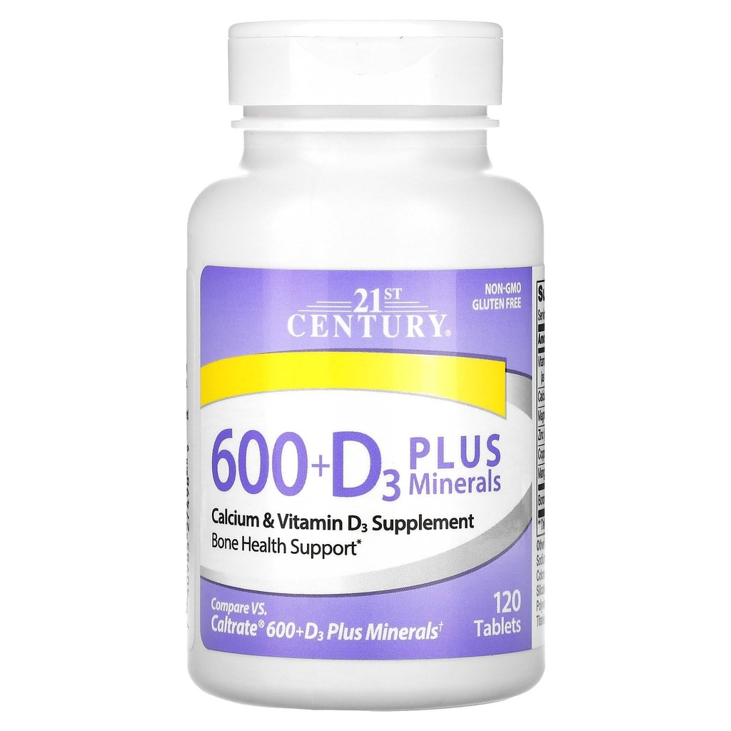 21st Century Food 600 Plus D Plus Minerals Caplets, 120Count (27498)