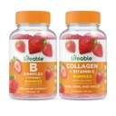 Lifeable B Complex + Collagen & Vitamin C, Gummies Sche - Great Tasting, Vitamin Supplement, Gluten Free, GMO Free, Chewable Gummy