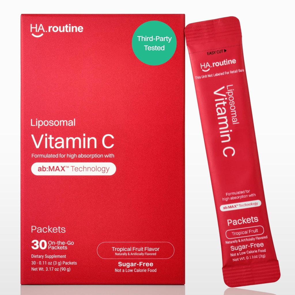 Liposomal Vitamin C Toz, Sugar-Free Flavored Packets for Yetişkinler, 500 mg On-go Immune Support Supplement, Güçlü Antioksi, Enerji ATM- 30x Packets, Tropikal Meyve Flavored Packets