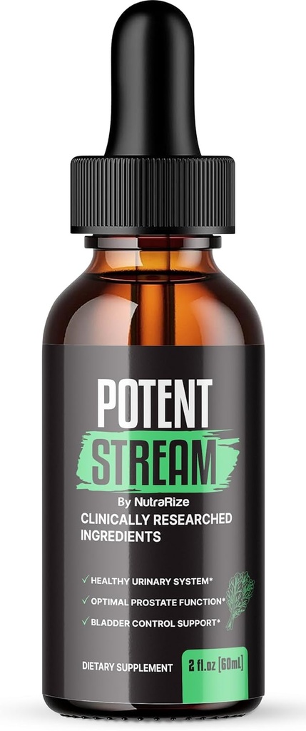 NutraRize Potent Stream Drops, Advanced Prostate Supplement - Prostate Health için Doğal Destek, Maksimum Güç, Yorumlar (30 Hizmet)
