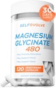 Magnezyum Glycinate 480 mg - Yüksek Aborpsiyon Magnezyum Supplement Destek Stresi, Uyku, Kalp Sağlığı, Nerves, Kaslar ve Metabolism, 120 Veggie Capsules, 1 Ay Supply