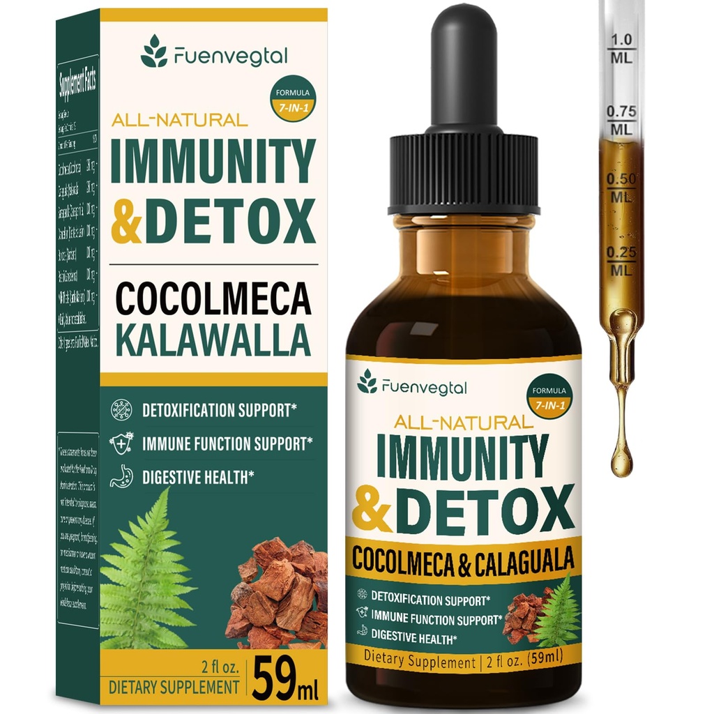 Cocolmeca Bark Immunity & Detox Drop, Polypodium Leucotomos Sarsaparilla Milk Butle Supplement Support Detoxification, Immune System, Digestive Health. 2oz