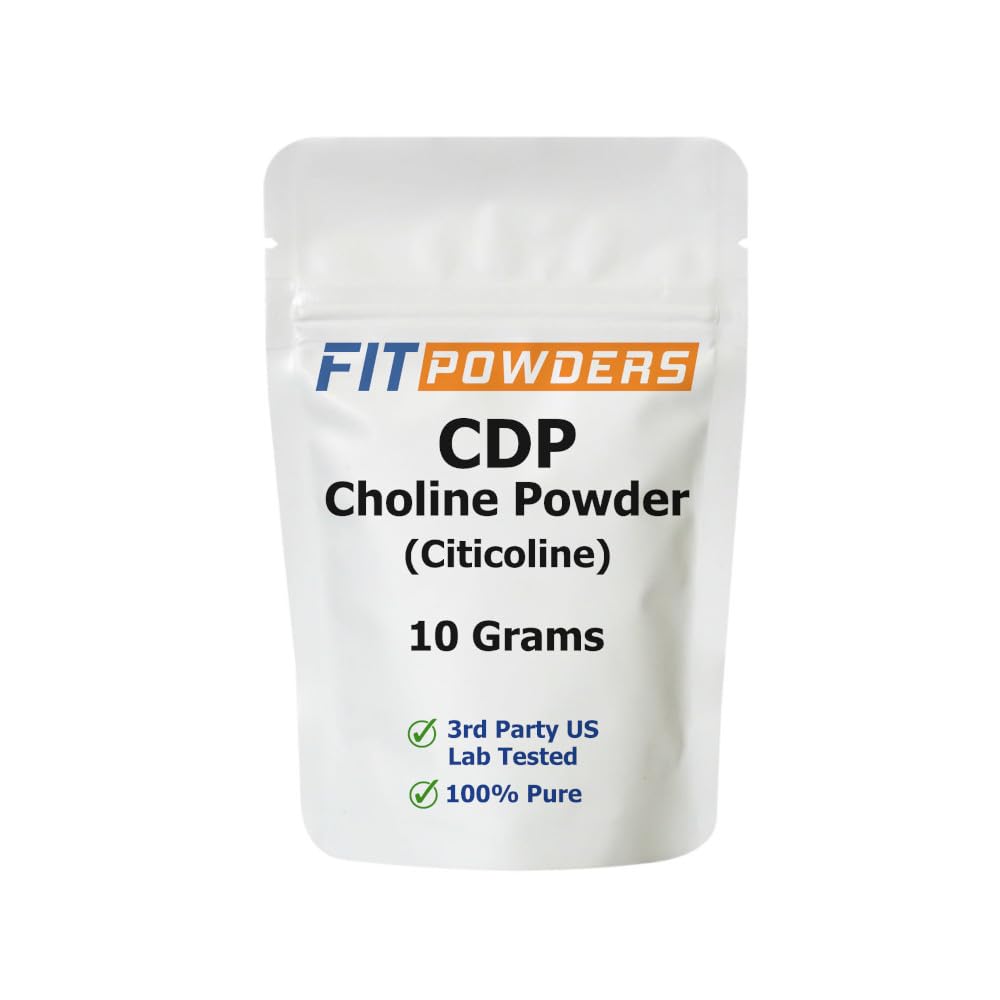 Citicoline Toz, CDP Choline Toz Pure ile Scoop, Non-GMO, Memory ve Learning için Bilişsel Supplement (10 Grams)