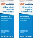 Rugby Dibucaine Topical Anesthetic% 1 Hemorrhoid Ointment - Ağrılı Tedavi ve Yanma için Ağrı Yardımı, Hemorrhoid Tedavisi, Anti Itch Cream 1 Oz (2 Pack)