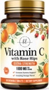 C Vitamin 1000 mg - Rose Hips Bioflavonoids ile Ekstra Güç - Sugar Free Vitamin C Chewable Pills, Nature's Vit C for Immune Support & Antioxy - 60 Chewable Tabletler
