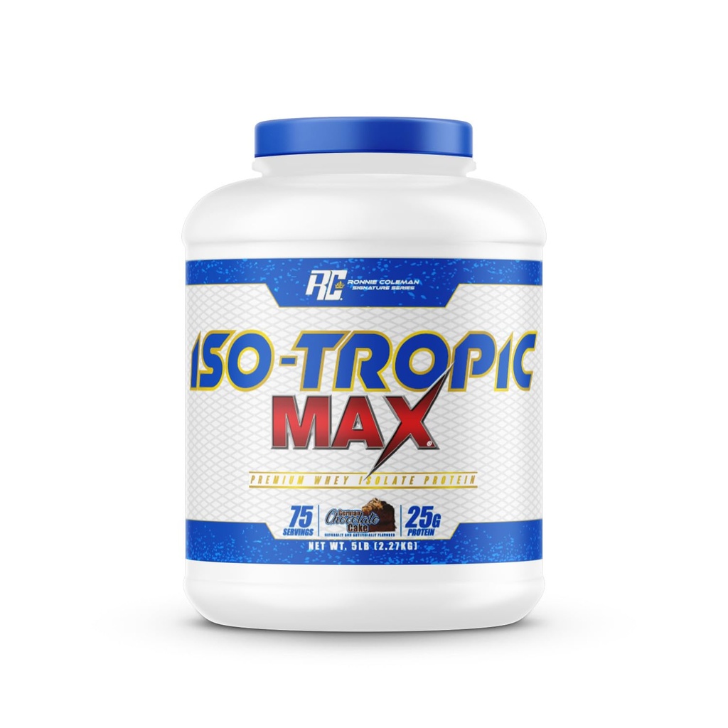 Ronnie Coleman 5lbs Chocolate Whey Isolate protein Toz | 25g Protein 75 Hizmetli | Alman Çikolatalı Kek Erkekler ve Kadınlar için Toz Pre Workout Toz, Lean Muscle Support için Low Sugar Supplement