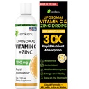 Zenrenu Liposomal Vitamin C ve çinko Sıvı Yetişkinler & Çocuklar için - GMO Sunflower Lecithin - Max Antioksi & Immune Support, 5 oz / 150 ml