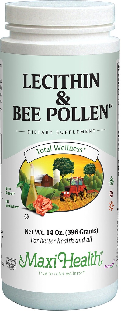 Maxi Health Lecithin & Bee Pollen - Beyin, Enerji ve Digestion Support - 14 Oz Toz - Kosher