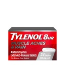 Tylenol 8 Saat Kas Aches & Pain Relief Extended-Release Tabletleri ile 650 mg Acetaminophen, Kabalar, Ortaklar, Body ve Backache Pain Relief, 24 Count