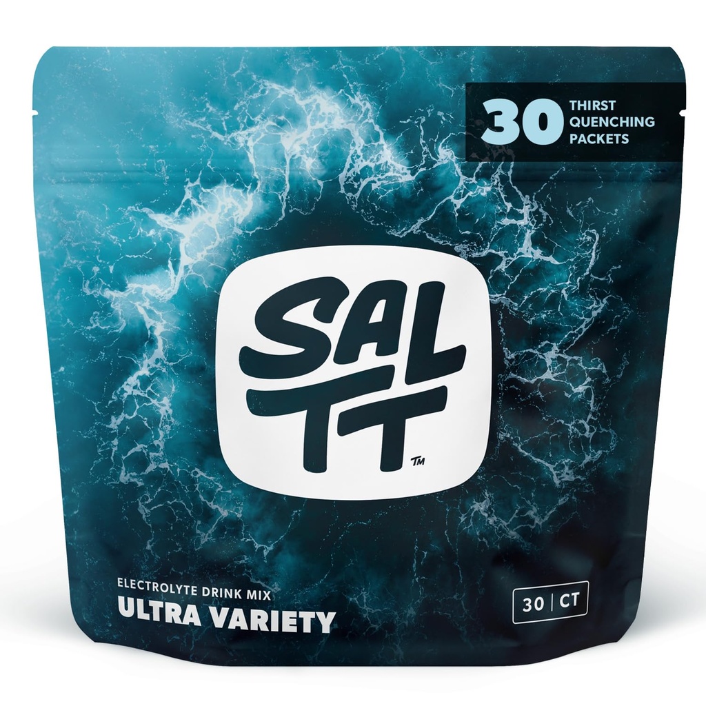 SALTT Electrolytes Toz Paketleri, Ultra Çeşitli Paket (30 Paketler) - Magnezyum Pyum, sodyum, Trace Minerals - Vegan, Sugar Free, Gluten Free - Travel Essentials - Made in USA