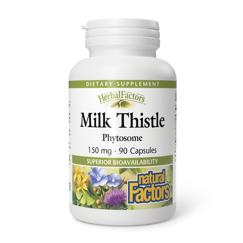 Doğal Faktörler Tarafından HerbalFactors, Süt Butle Phytosome, Dandelion ve Turmeric ile Sağlıklı Canlı Fonksiyonlar, 90 kapsül (90 hizmet)