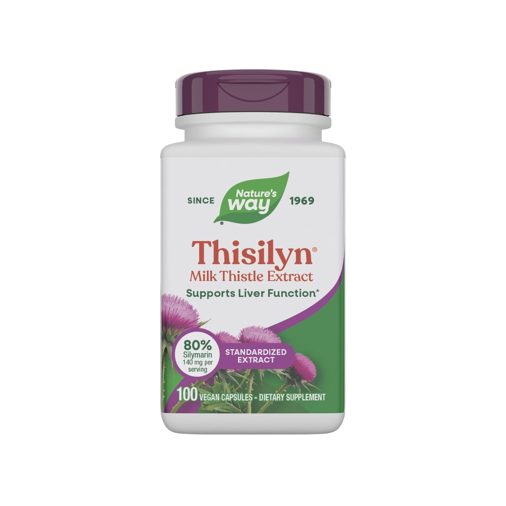 Nature's Way Thisilyn with Standardized Milk Thistle Extract, Supports Liver Function*, Silymarin, Vegan, 100 Capsules (Pazarlama May Vary)