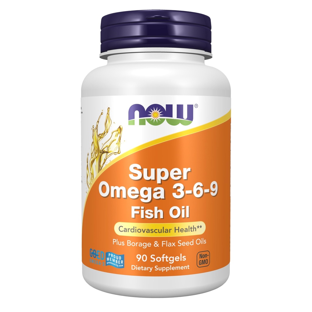 Şimdi Tamamlar, Super Omega 3-6-9 1200 mg bir balık, Borage ve Flax Tohum Petrolleri, 90 Softgels