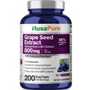 NusaPure Grape Tohumlamaları Caps, 200 Vegan Capsules, Standardized, Non-GMO, Gluten Free, Resveratrol