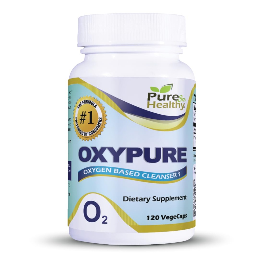 Saf & Sağlıklı Oxypure Magnezyum Oksit Koloni Sodyum Bikarbonat Veggie Capsules 120 Kont