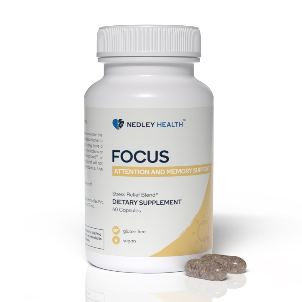 Focus - Doğal Nootropics ile Premium Bilişsel Geliştirme Supplement - Memofen, Bacopa, & DMAE - 60 Veggie Capsules (Focus)