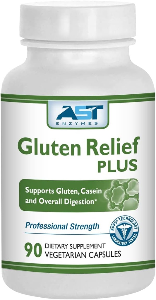 Gluten Relief Plus – 90 Vejetaryen Capsules - Gluten Digestion Support – Premium Natural Digestive Enzyme Formula - Contains DPP-IV Enzyme Kompleksi - AST Enzymes
