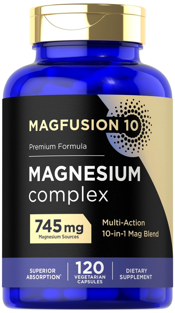 Magnezyum Kompleksi 745 mg | 120 Capsules | 10 in 1 Mix | Vegetarian, Non-GMO, Gluten Free