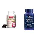 Jarrow Formulas QH-Absorb 200 mg - Yüksek Abhidrasyon Co-Q10 - Aktif Antioksit Form of Co-Q10 & Life Extension N-Acetyl-L-Cysteine (NAC), Immune, Respiratory, Liver Health, NAC 600 mg
