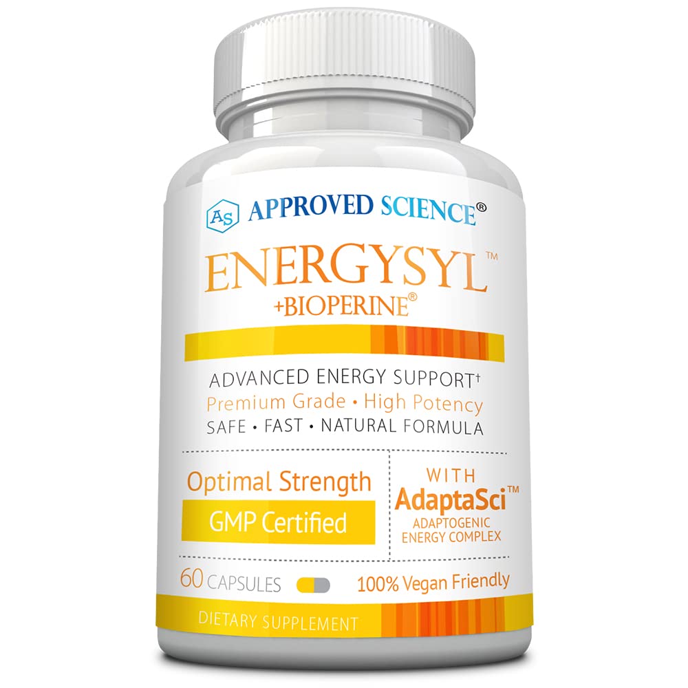 Onaylanan Bilim Enerjileriyl - Caffeine Free - Adaptogens, B Vitaminleri ve Bioperine - 1 Ay Supply - 60 Capsules - ABD'de Made in the USA