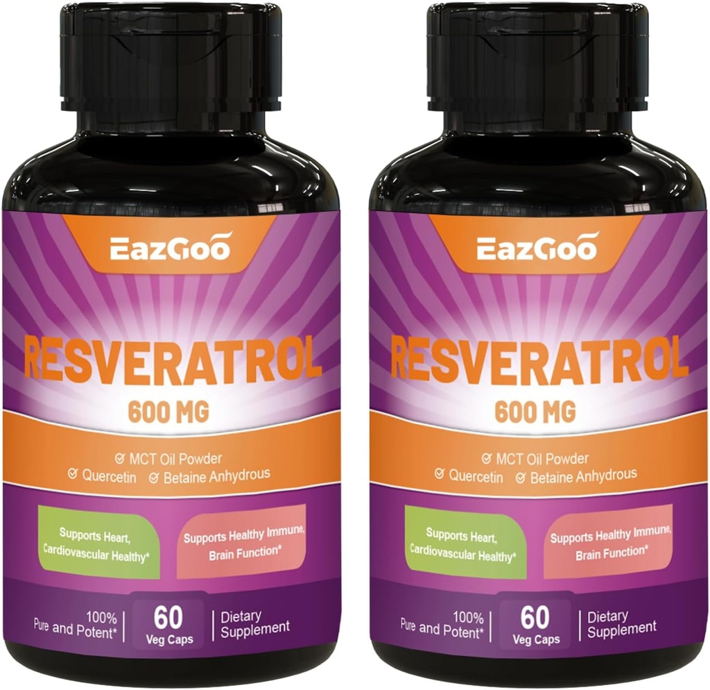 Resveratrol 600 mg, Trans-Resveratrol Tamam, Antioksi Health Aging Support - 120 Capsules